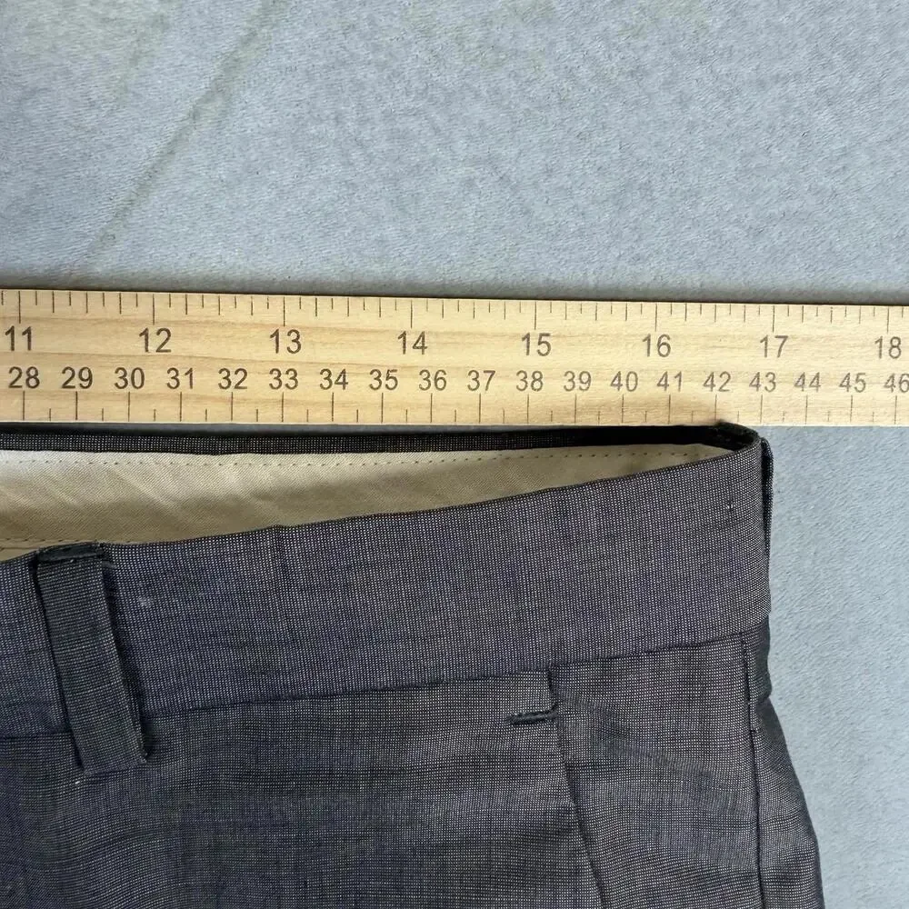 Paul Smith Dress Pants Mens 32x33 Gray Mohair Cotton Blend Slim Flat Front